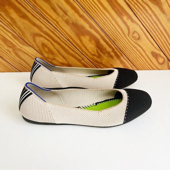Rothy's The Square Toe Flat in Tuxedo - Picture 3 of 7